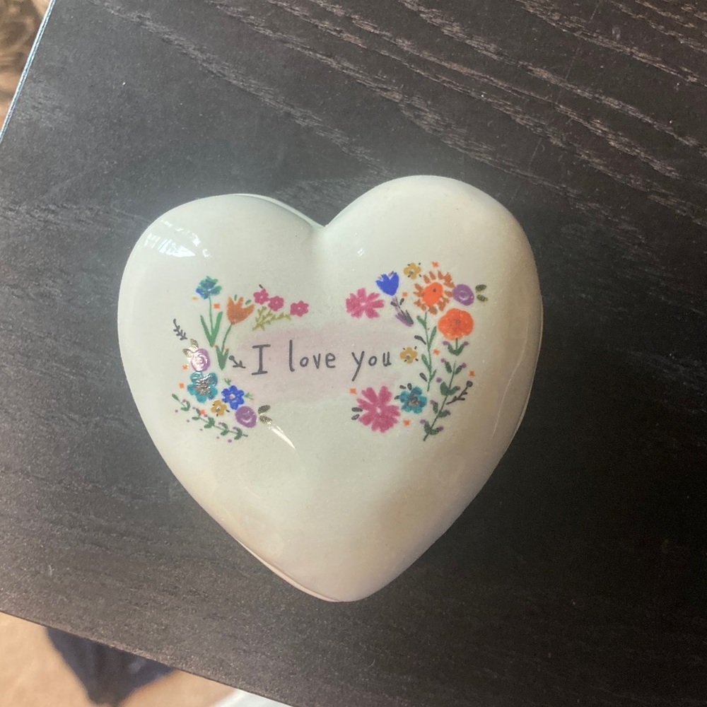 Natural Life Heart Trinket Box - Cream